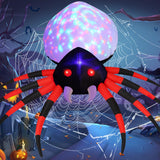 GOOSH Giant Inflatable Spider with Built-In LED Lights and Waterproof Shell – Kid-Friendly Halloween Decor for Backyard Party, Porch and Family Spooky Yard