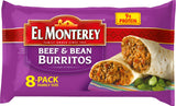 El Monterey Beef and Bean Burritos – Ready-to-Heat Lunch Between Tasks, 8 Ct