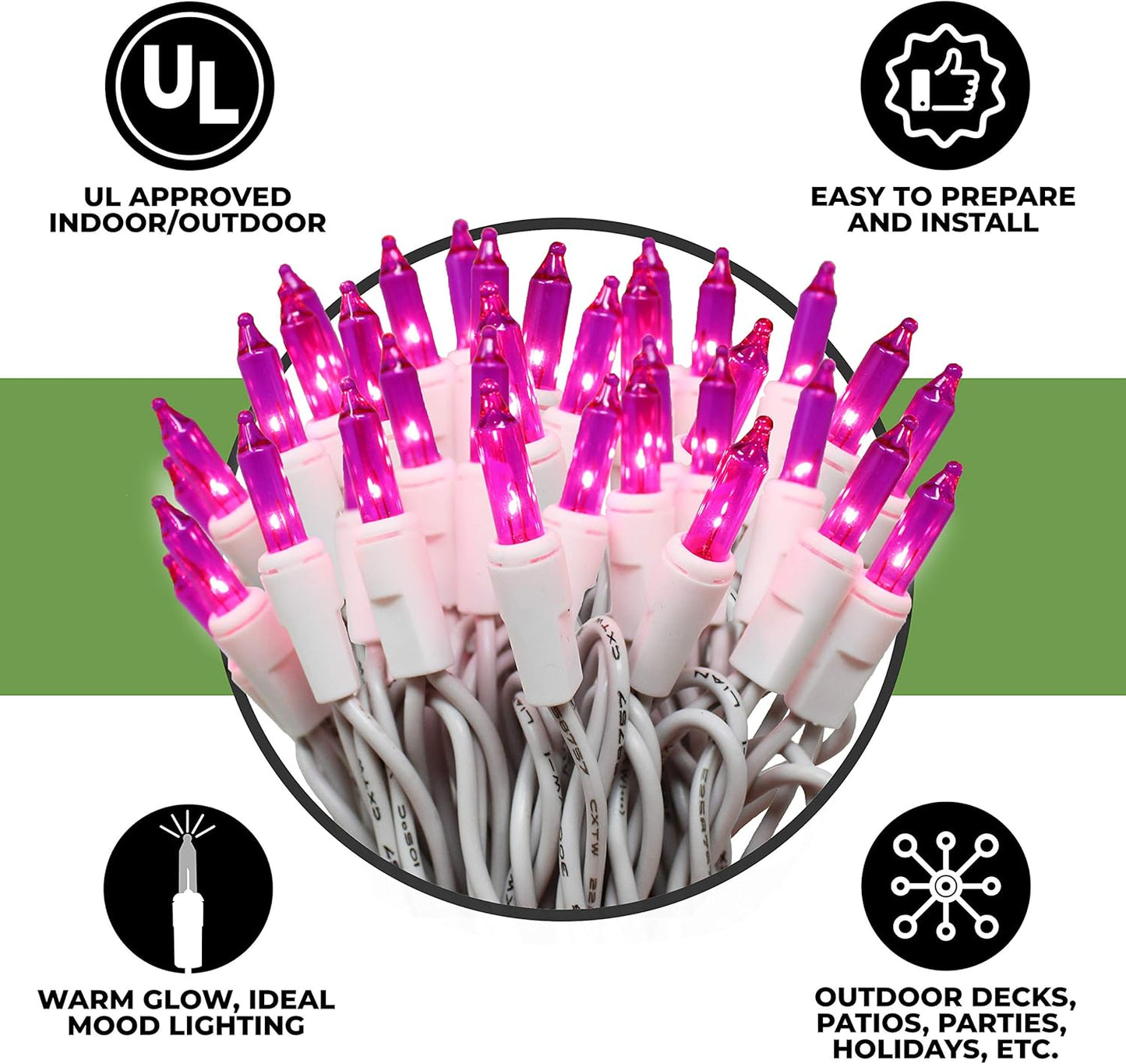 ul approved for indoor and outdoor use at 120v / 40.8 watts