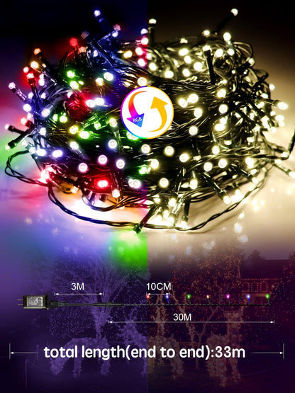 ul-certified string wire, bulbs, and low-power plug; 3000k warm white color temperature