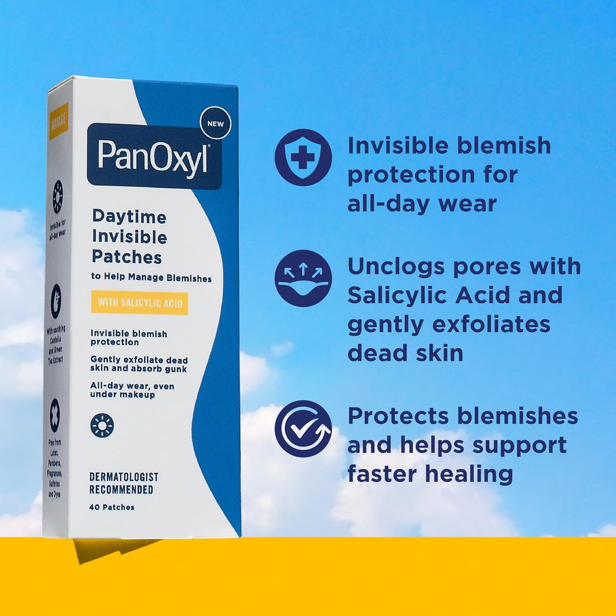 ultra-clear invisible patch material for daytime and under-makeup wear