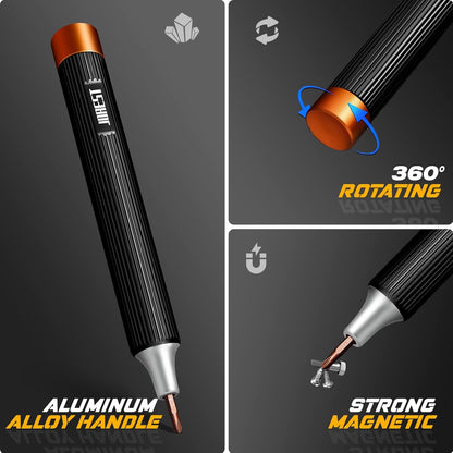 ultra-lightweight 67g aluminum alloy body in pen form factor (5.16 x 1.61 x 0.79 in)