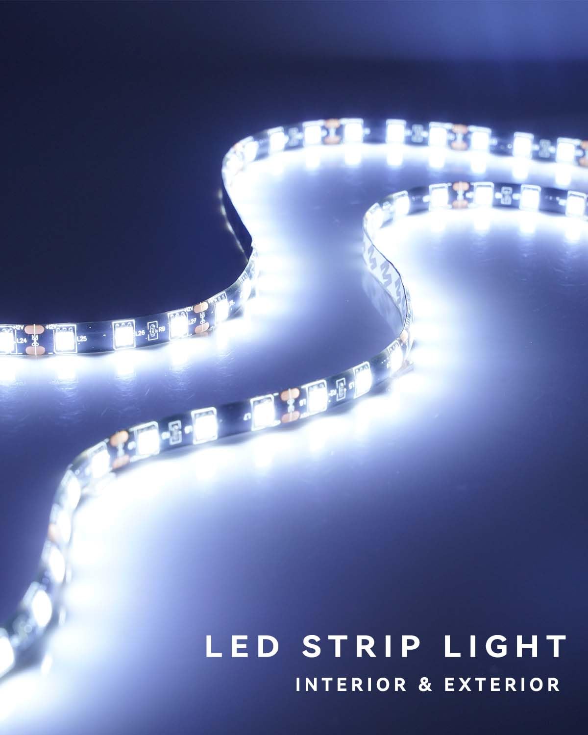 ultra-thin 60×1cm flexible strip form factor for discreet mounting in gaps and curves