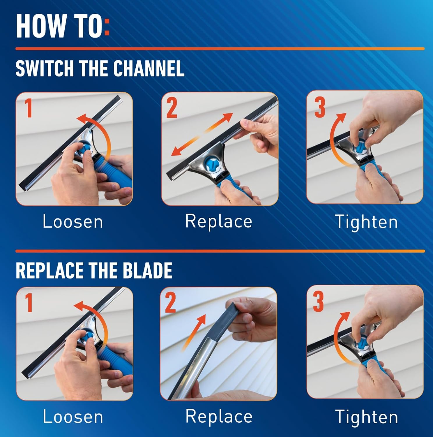 Unger Professional Stainless Steel Squeegee with EZ Release – Streamlined Window Tool for Minimalist Cleaning Routines