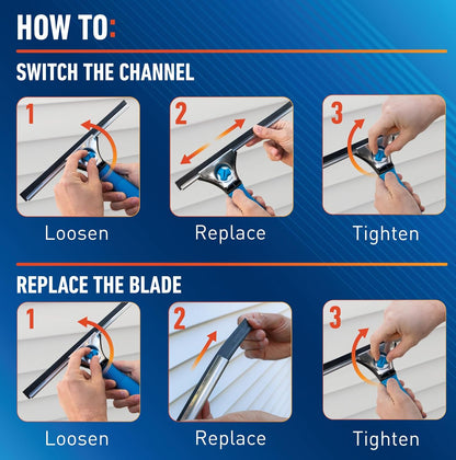 Unger Professional Stainless Steel Squeegee with EZ Release – Streamlined Window Tool for Minimalist Cleaning Routines