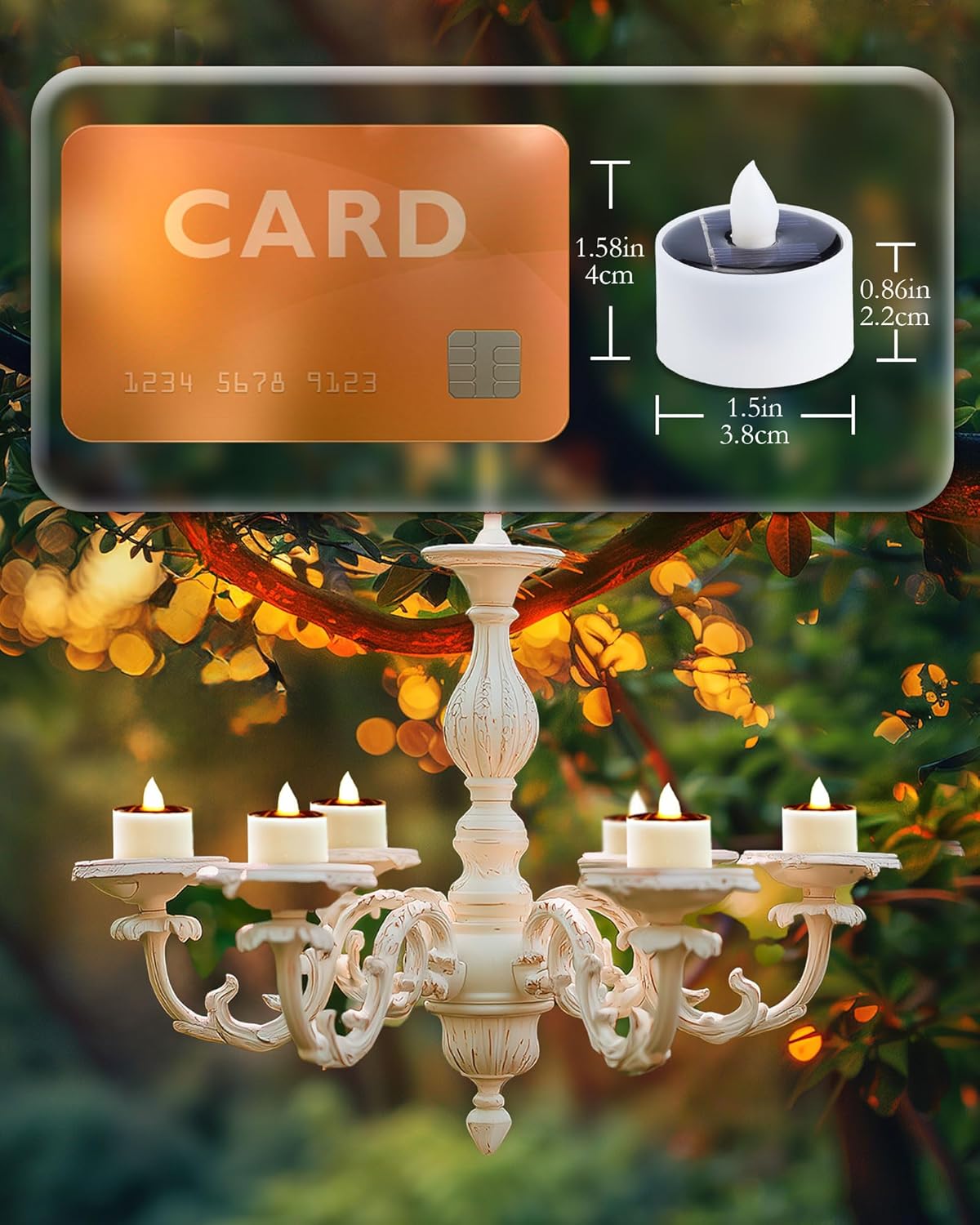 universal φ1.5" × h1.58" tealight dimensions compatible with standard votive holders