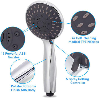 universal g1/2 inch thread for tool-free installation on any standard shower arm