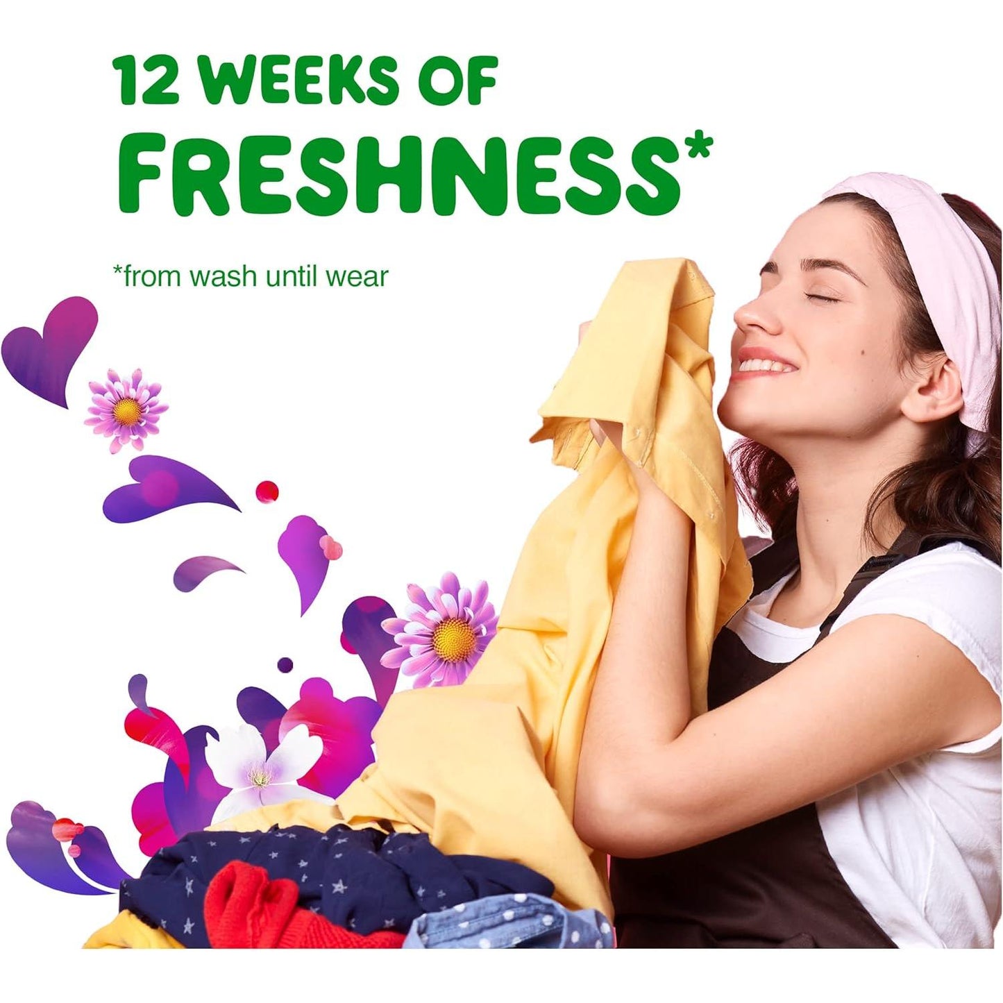 up to 12 weeks of freshness from wash to wear when used as directed