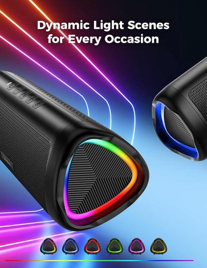 up to 24 hours of playtime at 50% volume (bluetooth 5.3, 100ft range)