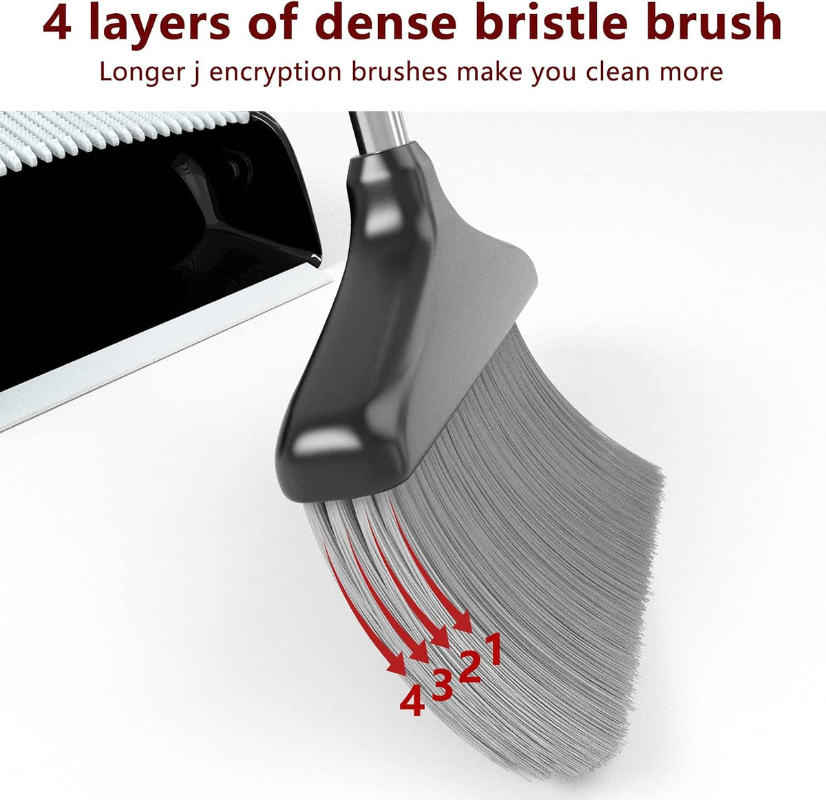 upgraded 4-ply unflagged nylon bristles for efficient pickup