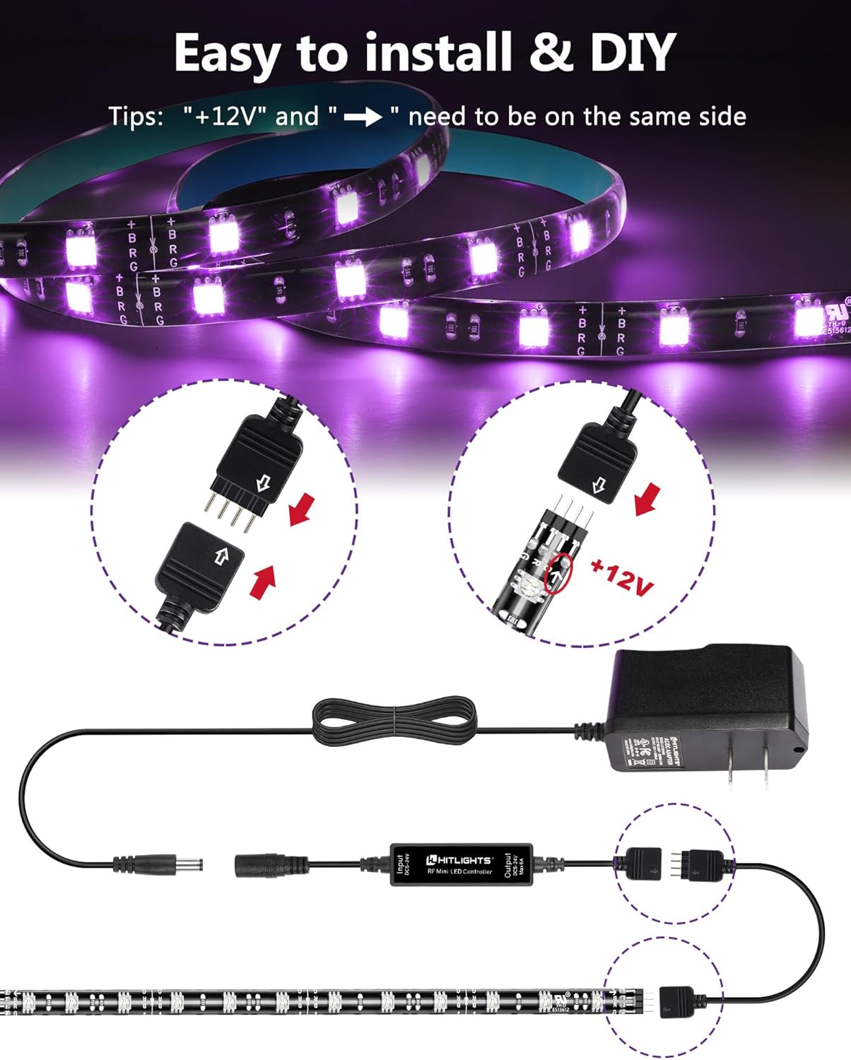 upgraded adhesive backing on strips plus 8 adhesive-backed wire clips