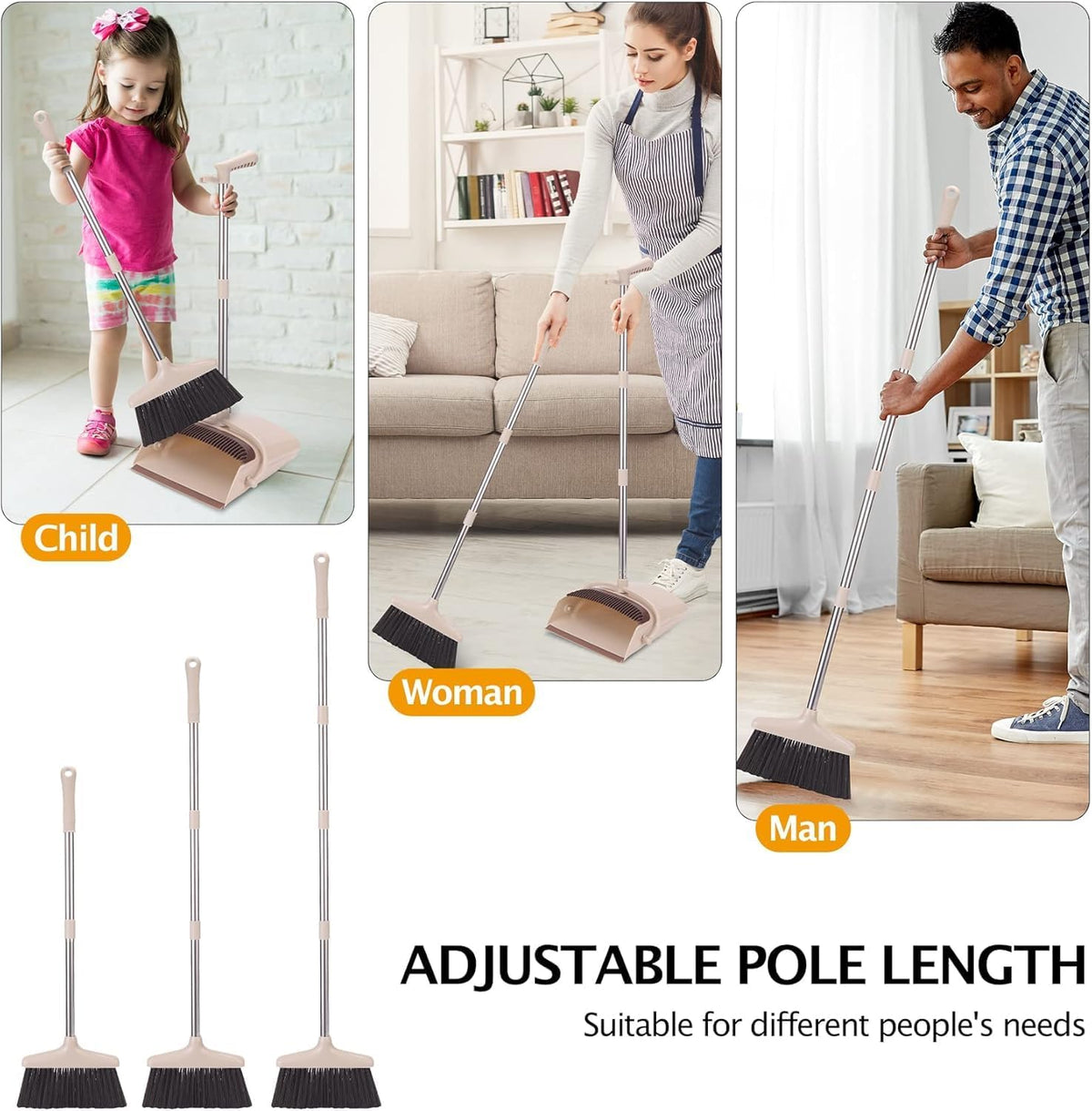 upright self-standing dustpan with heightened side baffles to prevent spills