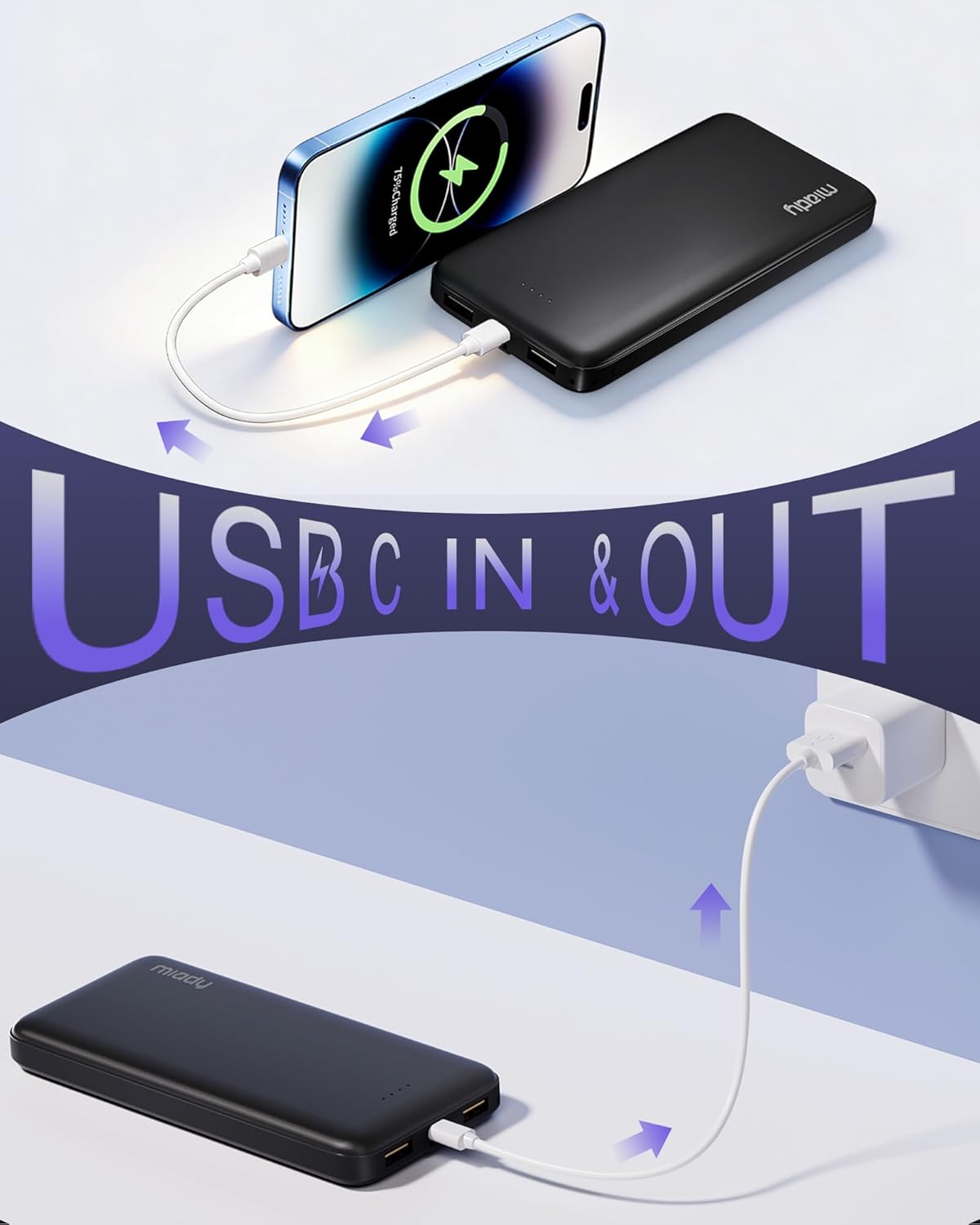 usb-c bidirectional input/output for single-cable recharging
