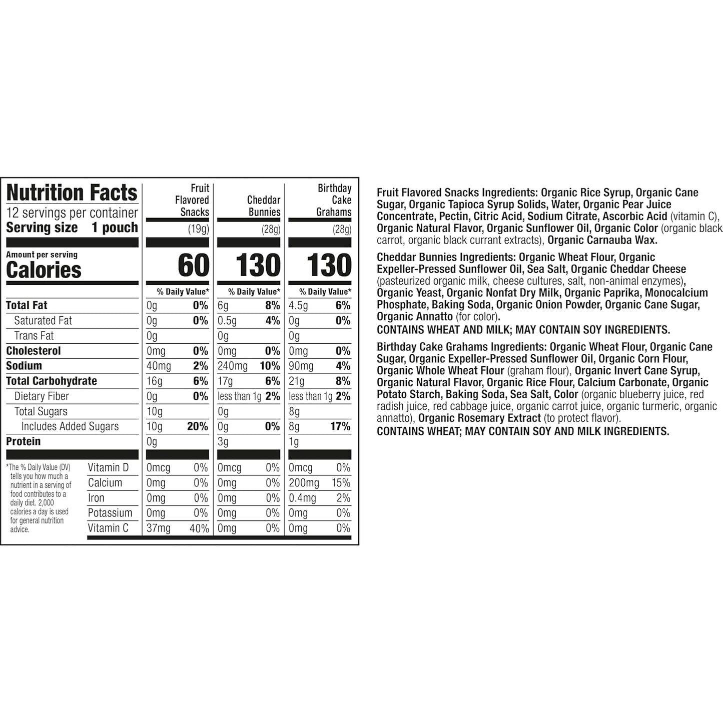 usda organic certified across all three snack varieties