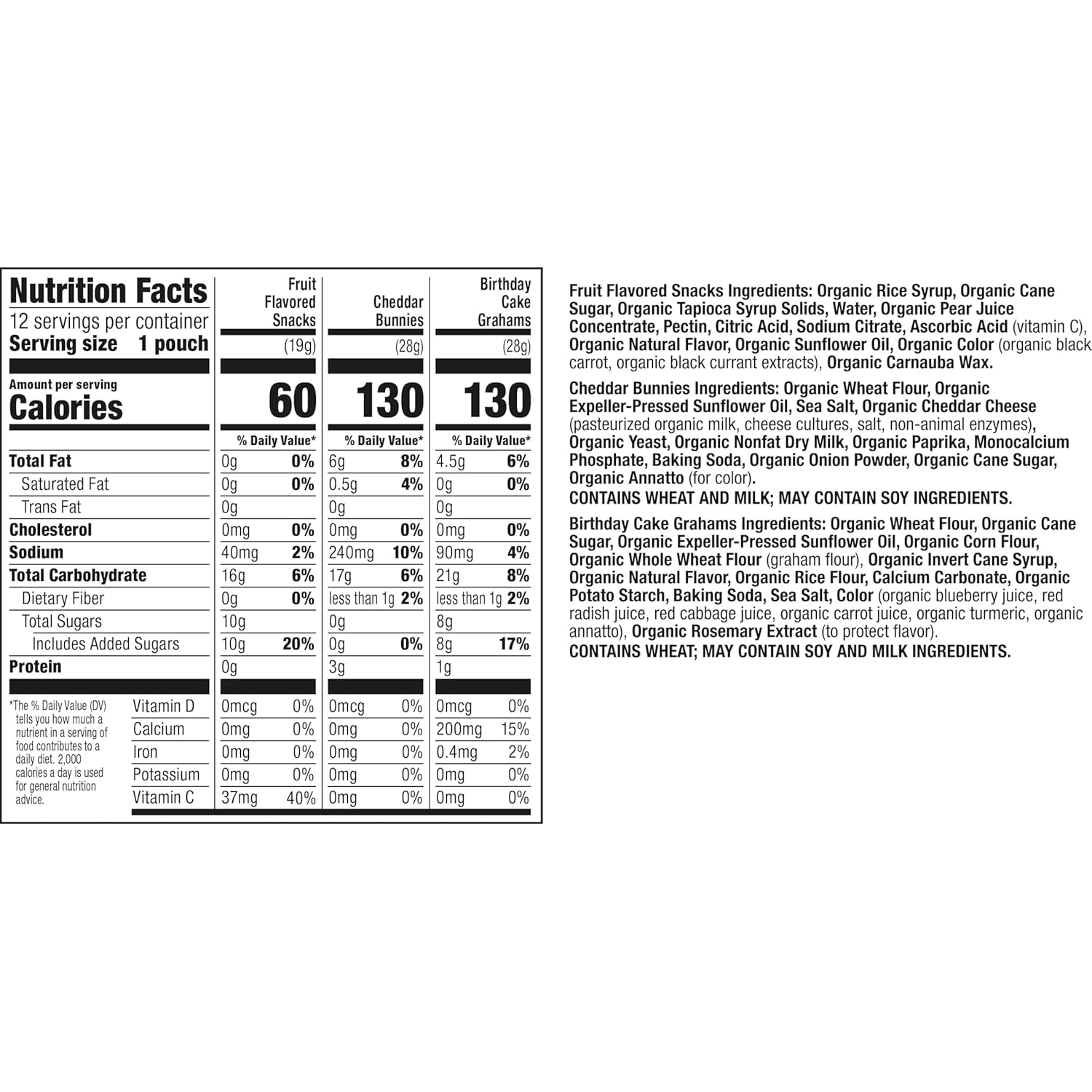 usda organic certified across all three snack varieties