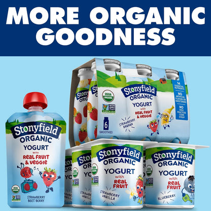 Stonyfield Organic Kids Yogurt Tubes – Pasture-Raised Milk Snack for Clean-Eating Households, 2 oz Squeezable Tubes, 8-Pack