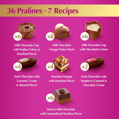 uses a hand-selected assortment of different chocolate and filling combinations