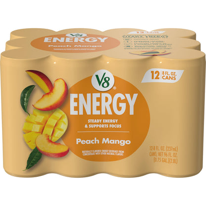 V8 +Energy Orange Pineapple – Portable Sparkling Energy Drink for Commute and Deep Work Sessions