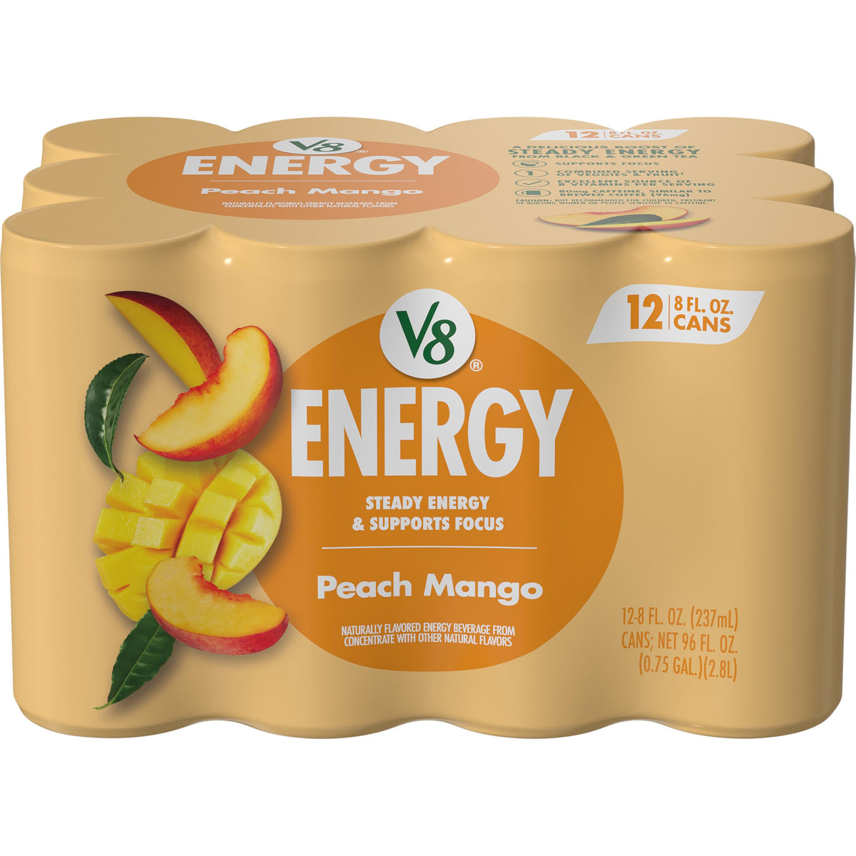 V8 +Energy Orange Pineapple – Portable Sparkling Energy Drink for Commute and Deep Work Sessions
