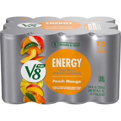 V8 +Energy Orange Pineapple – Portable Sparkling Energy Drink for Commute and Deep Work Sessions