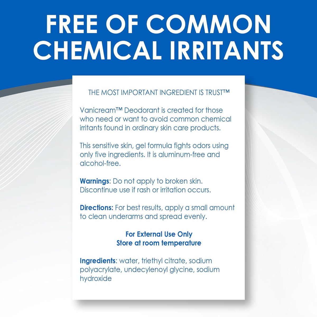 Vanicream Unscented Aluminum-Free Deodorant – Gentle Daily Odor Control for Chemically Sensitive and Allergy-Prone Skin