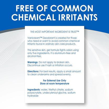 Vanicream Unscented Aluminum-Free Deodorant – Gentle Daily Odor Control for Chemically Sensitive and Allergy-Prone Skin