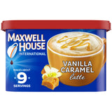 Maxwell House Instant Cafe-Style Mix – Stir-and-Go Office Coffee for Tight Deadlines, Vanilla Caramel, 9 oz