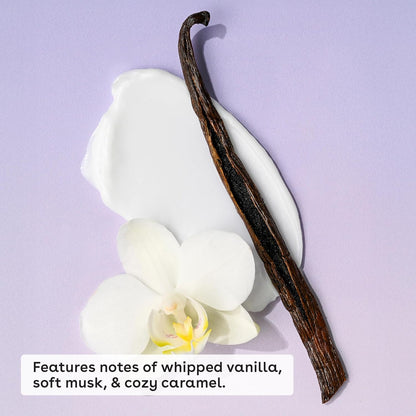 vanilla cashmere fragrance combining whipped vanilla, musk, and caramel notes
