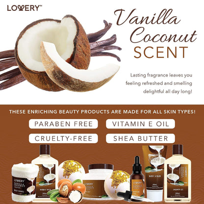 vanilla coconut scent across all products