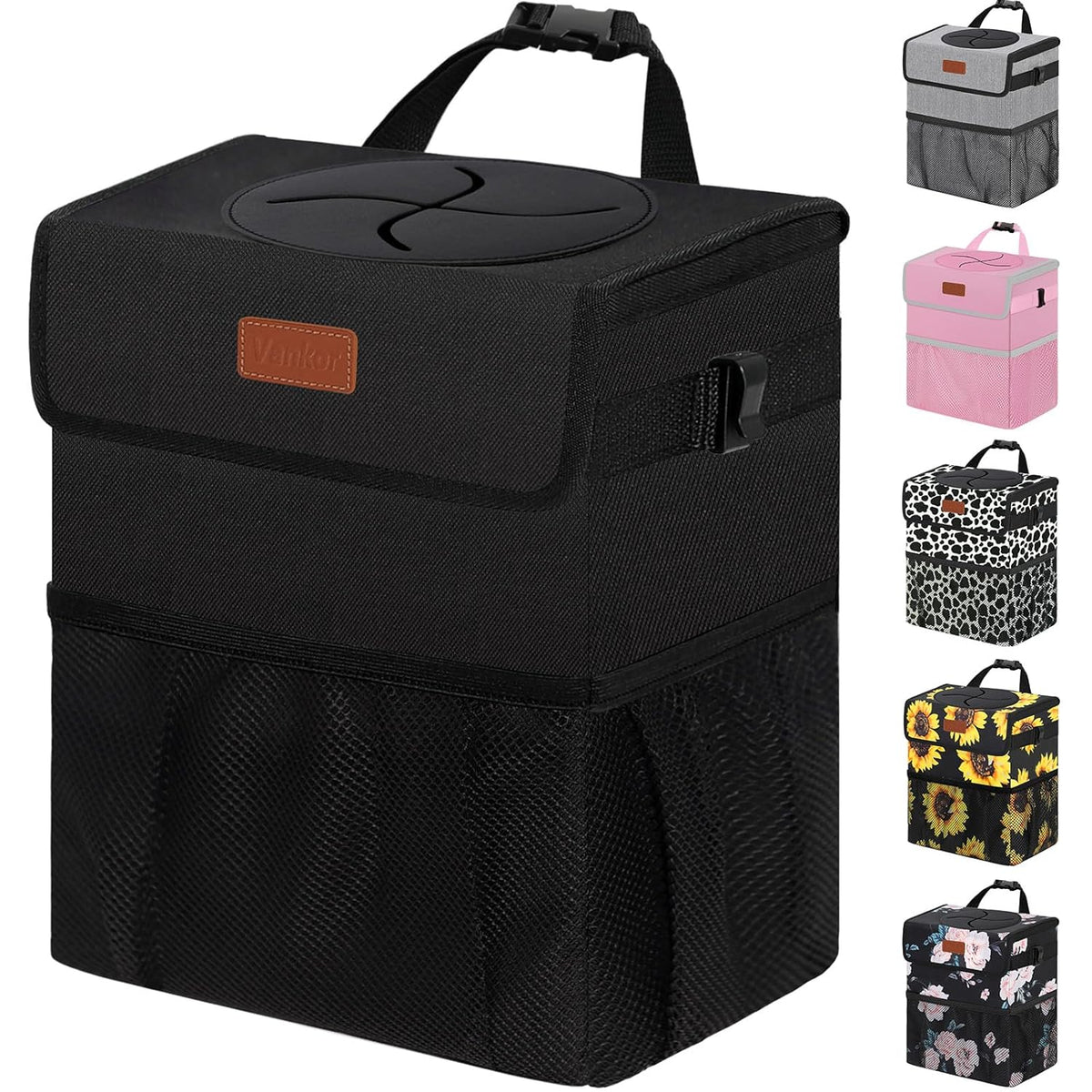 Vankor Simple Design Car Trash Organizer – Less-Is-More Auto Accessory, Folds Flat When Empty