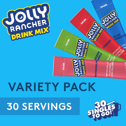 variety of 4 flavors: green apple, blue raspberry, cherry, watermelon
