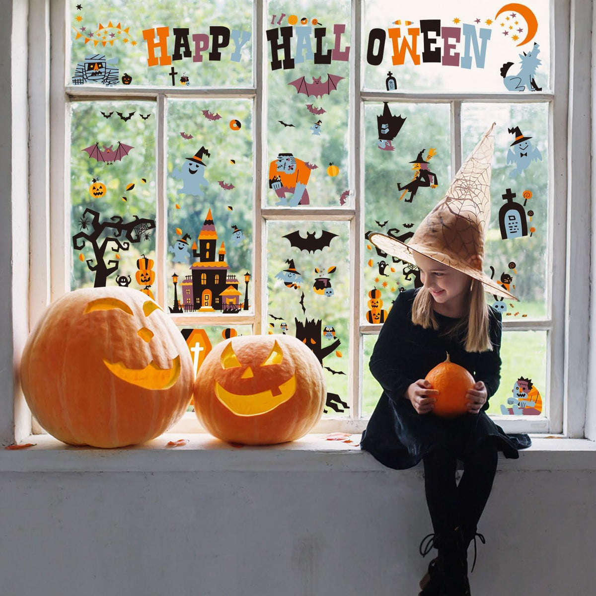 variety pack including bats, wolves, witches, pumpkins, ghosts, zombies, and devil trees