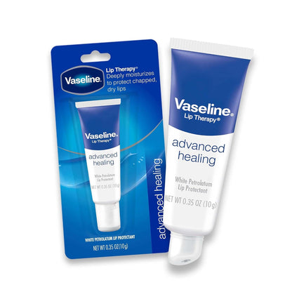 Vaseline Lip Therapy Advanced Healing 3-Pack – Fragrance Free Healing Lip Balm for Neutral Toned Minimalist Vanity