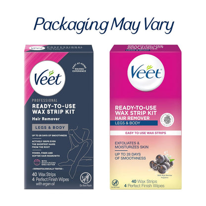 VEET Wax Strip System – Calming Evening Self-Care, Easy Hair Removal for Relaxed, Hair-Free Skin