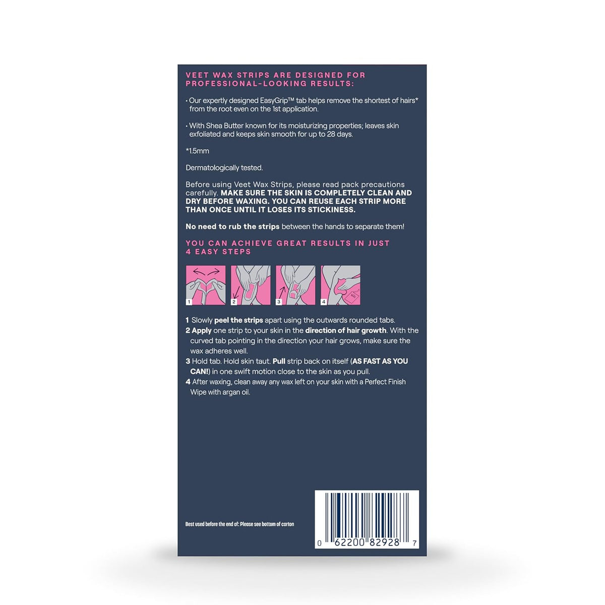 VEET Wax Strip System – Calming Evening Self-Care, Easy Hair Removal for Relaxed, Hair-Free Skin