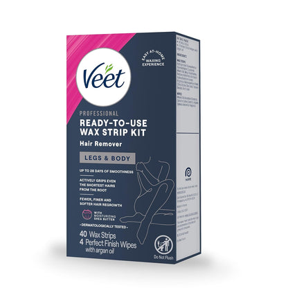 VEET Wax Strip System – Calming Evening Self-Care, Easy Hair Removal for Relaxed, Hair-Free Skin