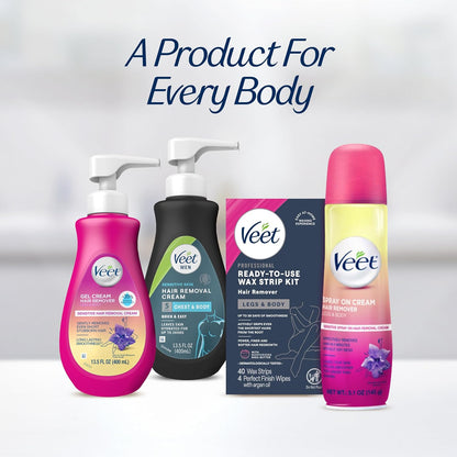 VEET Wax Strip System – Calming Evening Self-Care, Easy Hair Removal for Relaxed, Hair-Free Skin