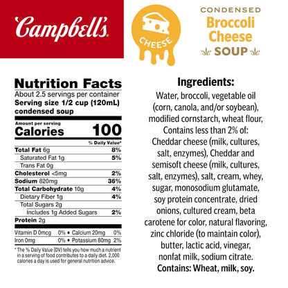 vegetarian recipe made with broccoli, cheddar cheese, and farm-fresh cream