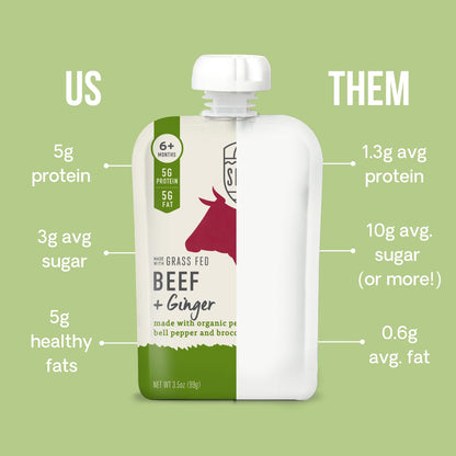veggie-first, no-added-sugar formulation aligned with usda infant feeding guidance