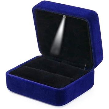 Velvet Ring Box with LED Light – Housewarming Gift for Newlyweds, Stylish Jewelry Display Box