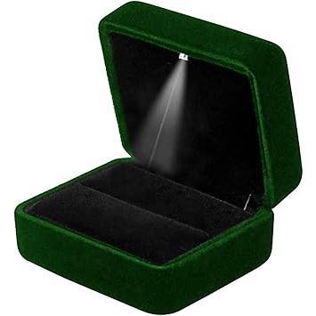 Velvet Ring Box with LED Light – Housewarming Gift for Newlyweds, Stylish Jewelry Display Box