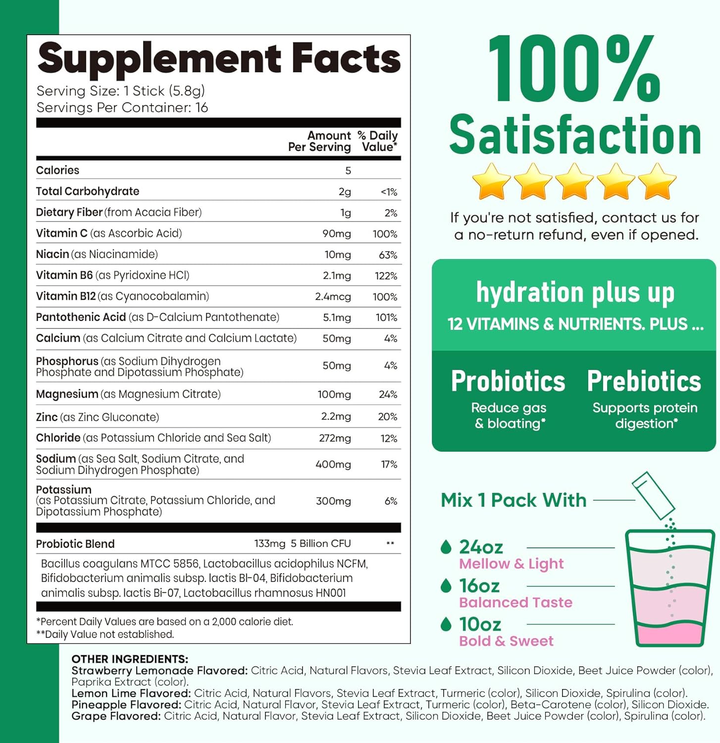 Venture Pal 7-Electrolyte Hydration Packets – Calming Daily Vitamin Drink Mix for Home Wellness Routine and Mindful Hydration