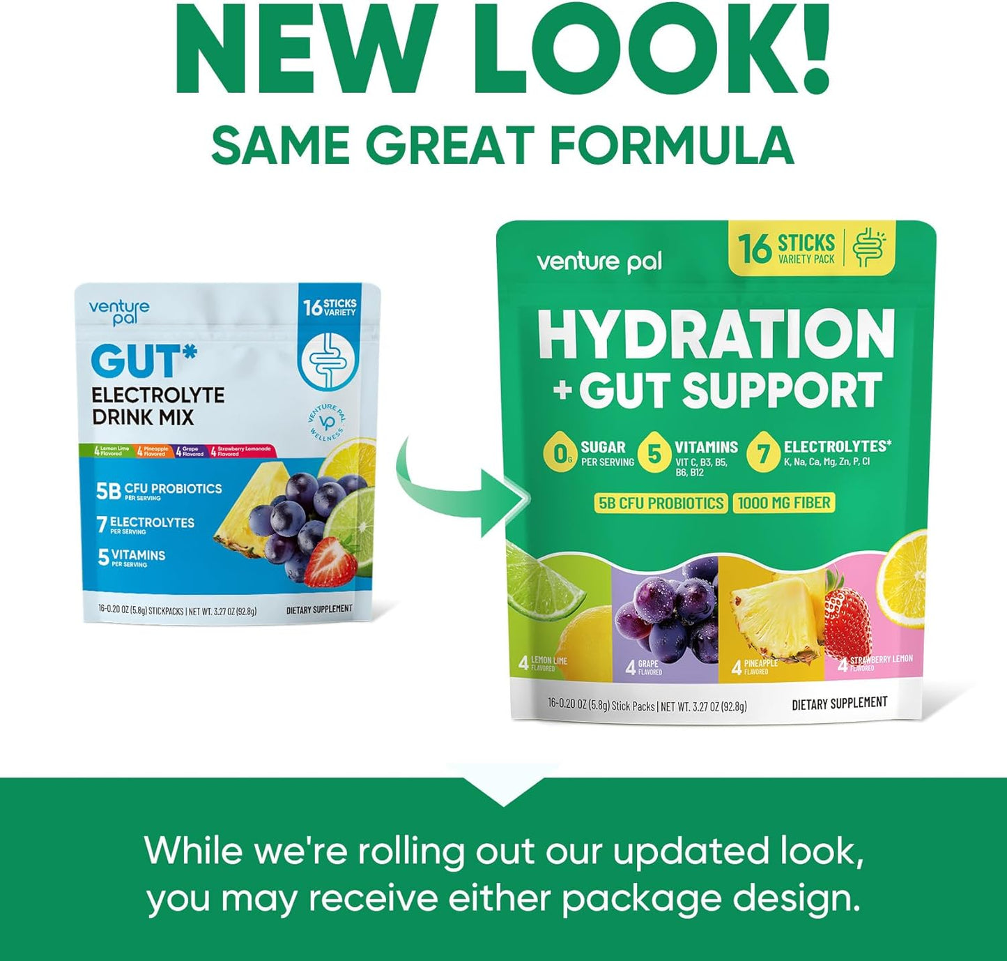 Venture Pal 7-Electrolyte Hydration Packets – Calming Daily Vitamin Drink Mix for Home Wellness Routine and Mindful Hydration