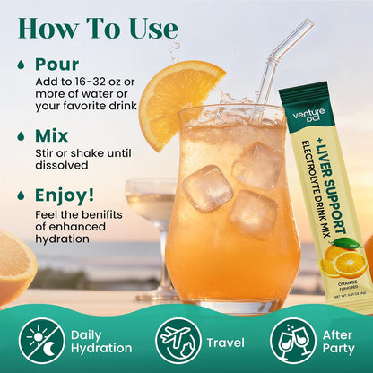 Venture Pal Electrolyte + Milk Thistle Stick – Evening Self-Care Hydration for Mind and Body