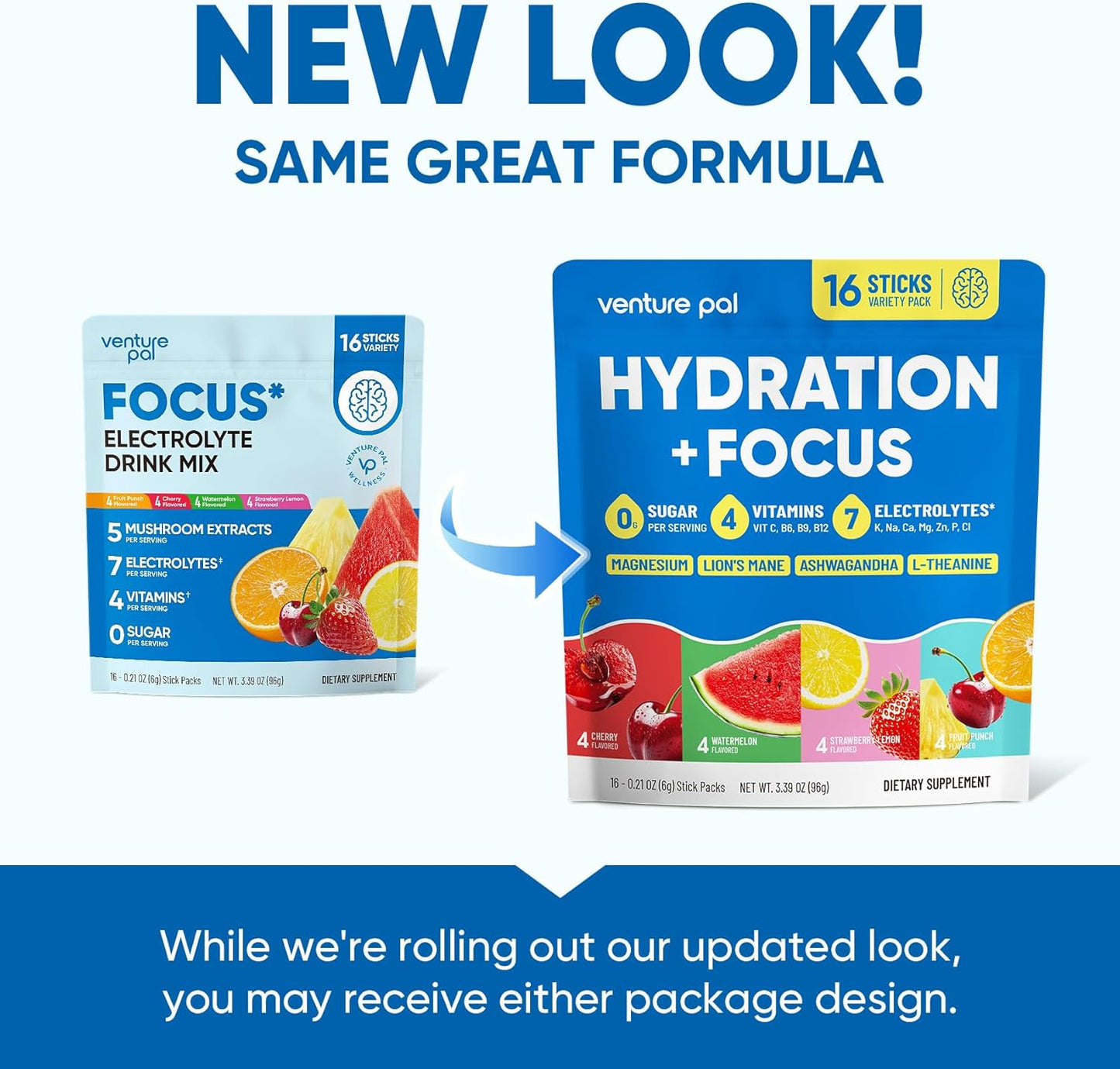 Venture Pal Focus Hydration Packets – Gentle Wellness Boost for Hormone Balance, Fasting Windows, and Bedside Routines