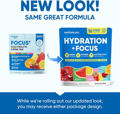 Venture Pal Focus Hydration Packets – Gentle Wellness Boost for Hormone Balance, Fasting Windows, and Bedside Routines