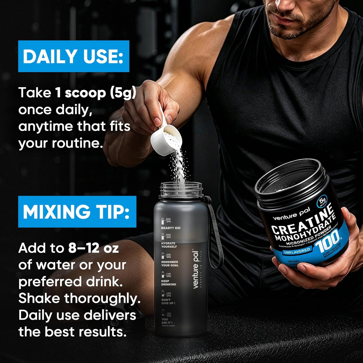 Venture Pal Pure Creatine Powder – Daily Cognitive Support for Students and Professionals