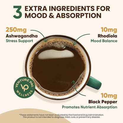 versatile powder format designed for coffee, matcha, smoothies, and recipes