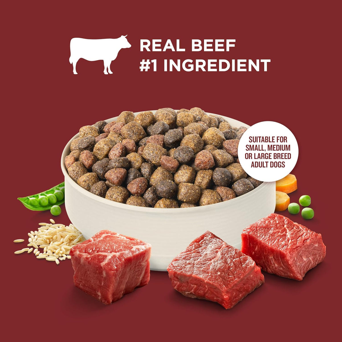veterinarian-reviewed and formulated for adult dogs across small, medium, and large breeds