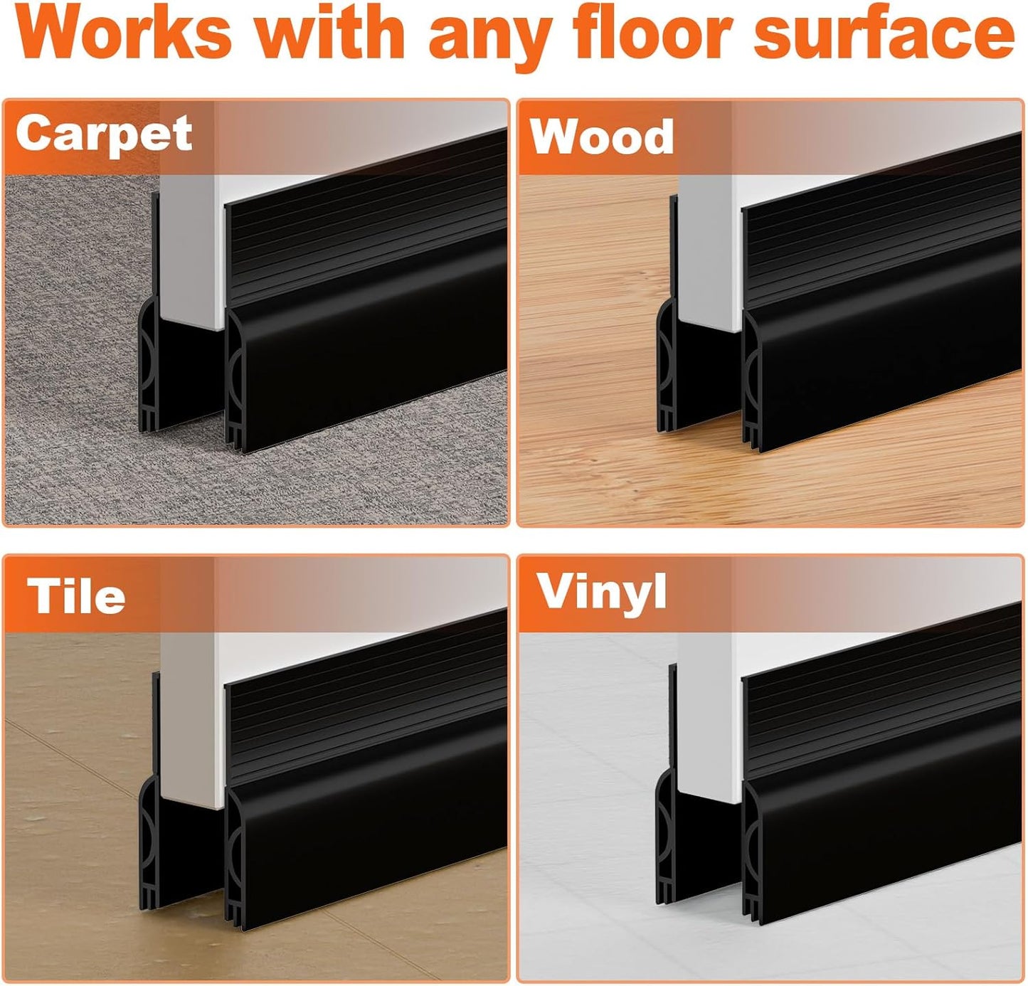 VibraGate Bottom Blocker Door Strip – Warm Interior Doorway Styling, Noise Insulation with Refined Look